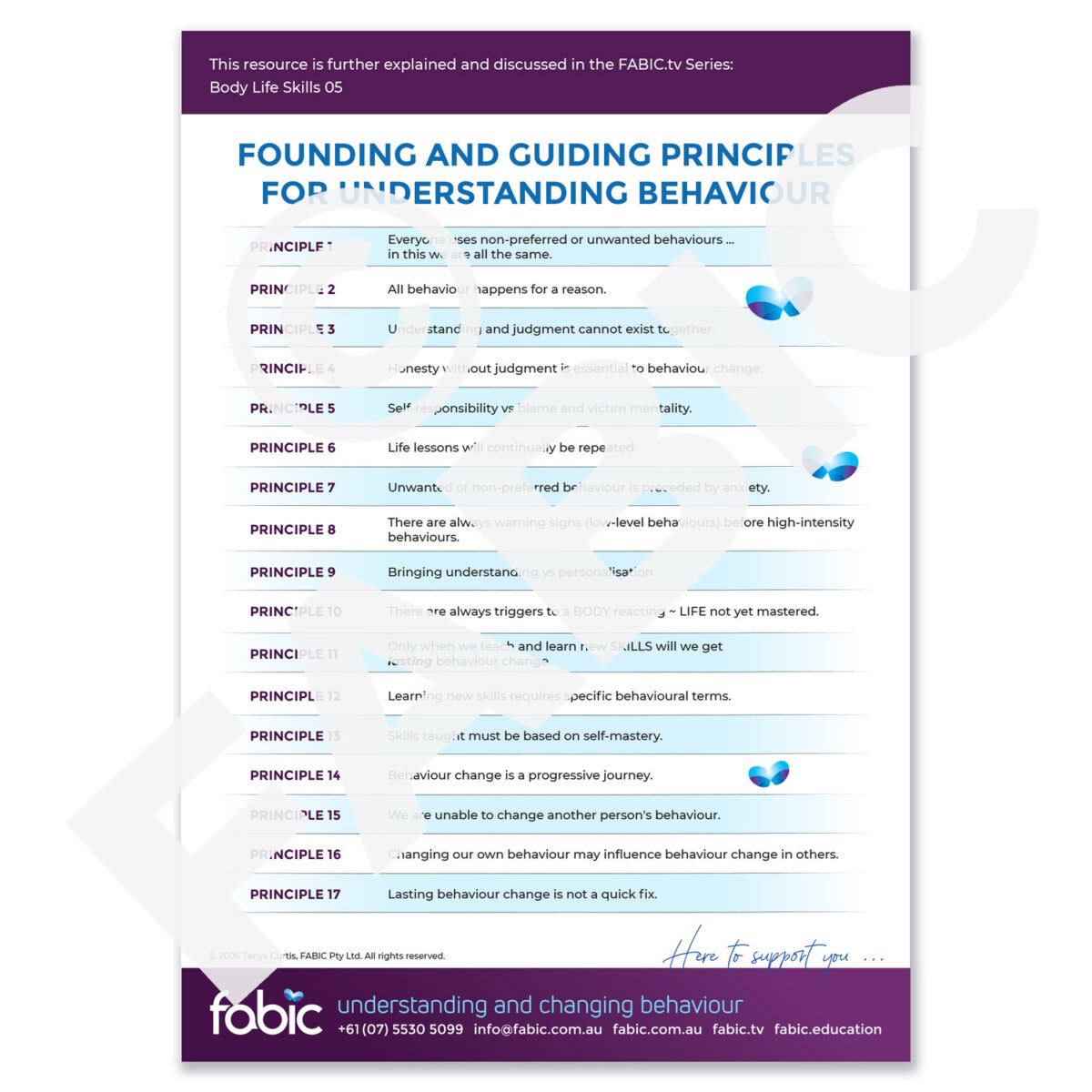 FABIC POSTER 07 Founding and guiding princples for understanding behaviour