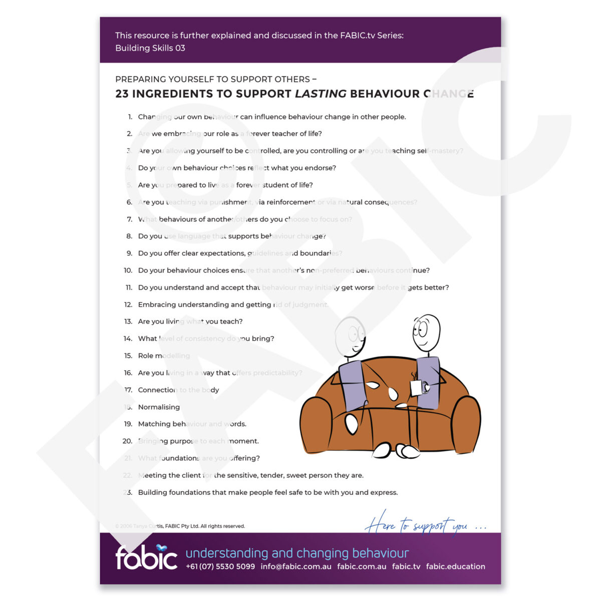 FABIC POSTER 09 - 23 ingredients to support lasting behaviour change