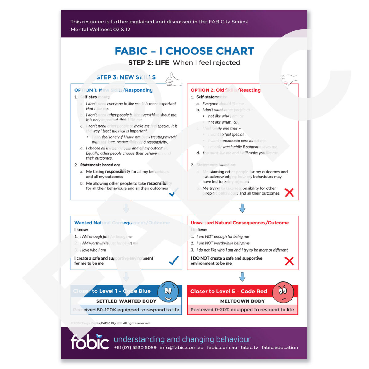 FABIC I CHOOSE CHART 19 When I feel rejected