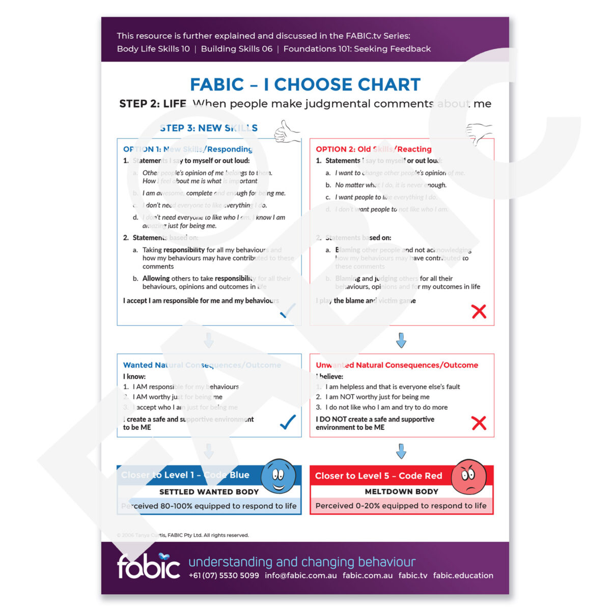 FABIC I CHOOSE CHART 21 When people make judgmental comments about me