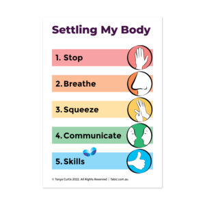 22 FABIC COMMUNICATION CARDS STOP BREATHE SQUEEZE