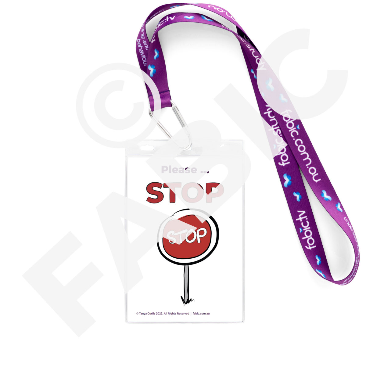 FABIC COMM CARDS STOP Lanyard